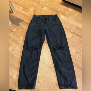 American Eagle Black Mom Straight Leg Jean Size 2 Short